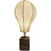 Hot Air Balloon Table Lamp in Natural Cocoa Leaves & Abaca Rope