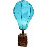 Hot Air Balloon Table Lamp in Sea Blue Cocoa Leaves & Abaca Rope