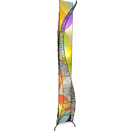 Wings Giant Floor Lamp in Multicolor Cocoa Leaves & Nito Vine