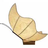 Butterfly Large Table Lamp in Natural Cocoa Leaves, Metal & Wood