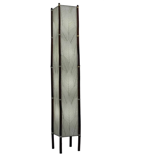 Fortune 72" H Giant Floor Lamp in Gray Cocoa Leaves & Rattan