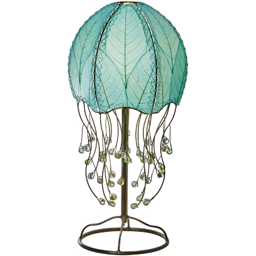 Jellyfish Table Lamp in Sea Blue Cocoa Leaves