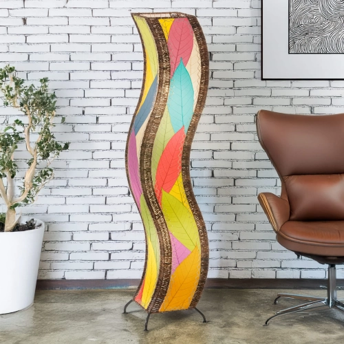 Wave Large Floor Lamp in Multi Color & Wrought Iron