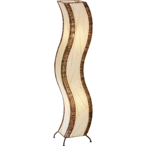 Wave Large Floor Lamp in Natural & Wrought Iron