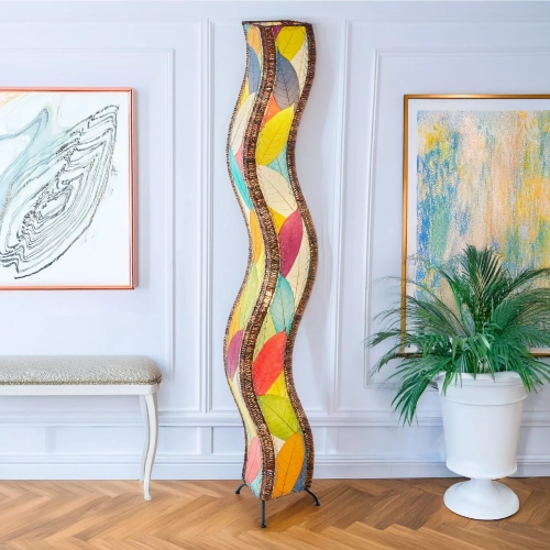 Wave Giant Floor Lamp in Multi Color & Wrought Iron