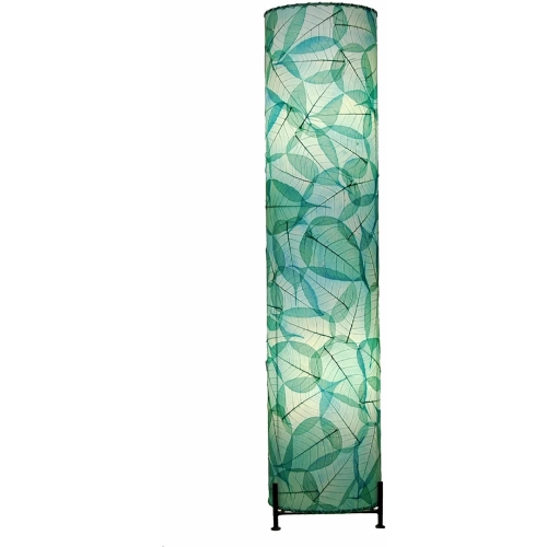 Banyan Large Floor Lamp in Sea Blue Cocoa Leaf & Metal