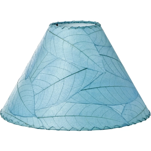 Bell Lamp Shade in Sea Blue Cocoa Leaf & Metal