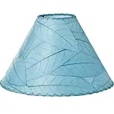 Bell Lamp Shade in Sea Blue Cocoa Leaf & Metal