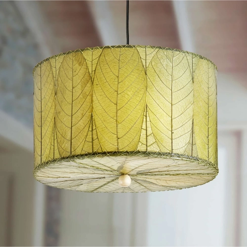 Hanging Drum Small Pendant Lamp in Green