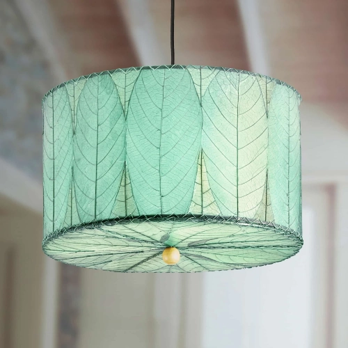 Hanging Drum Small Pendant Lamp in Sea Blue