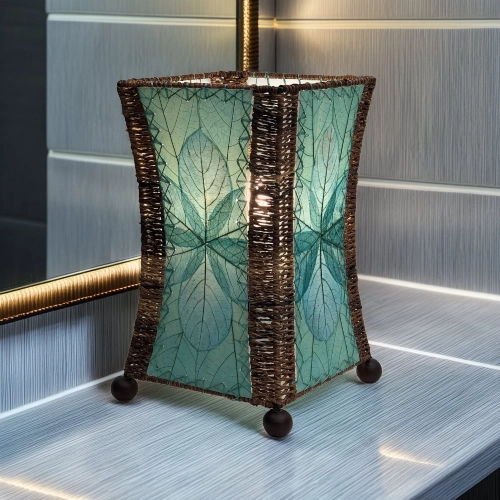 Hourglass Table Lamp in Sea Blue