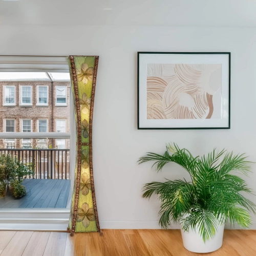 Hour Glass Giant Floor Lamp in Green