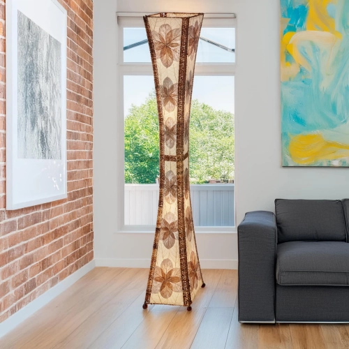 Hour Glass Giant Floor Lamp in Natural