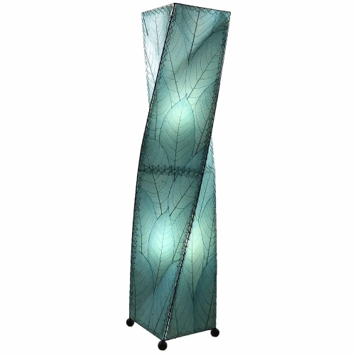 Twist Large Floor Lamp in Sea Blue Cocoa Leaf & Metal