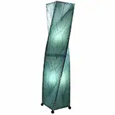 Twist Large Floor Lamp in Sea Blue Cocoa Leaf & Metal