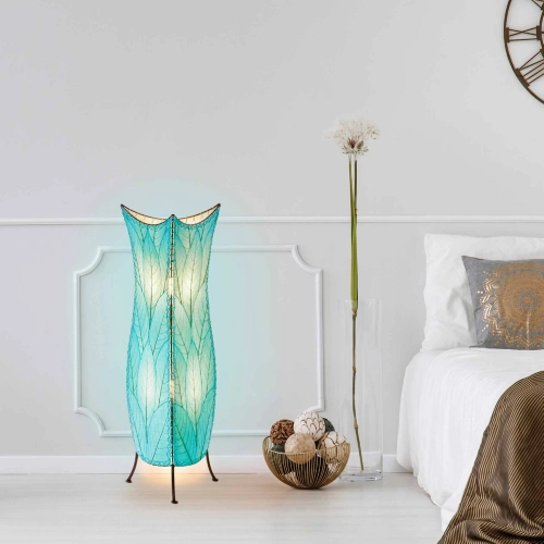 Flowerbud Shape Large Floor Lamp in Sea Blue