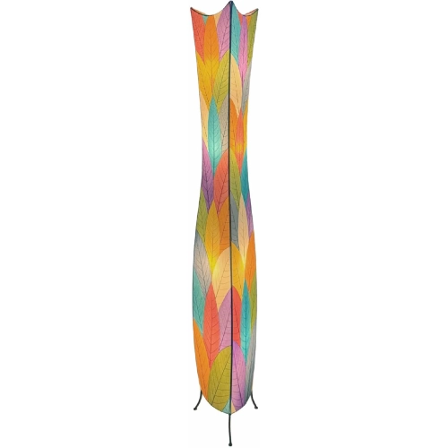 Flowerbud Shape Giant Floor Lamp in Multi Cocoa Leaves