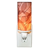 Cylinder Nightlight in Burgundy Banyan Leaves