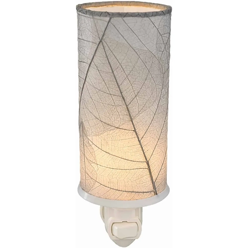 Cylinder Night Light in Gray Banyan Leaves