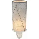 Cylinder Night Light in Gray Banyan Leaves