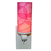 Cylinder Nightlight in Pink Banyan Leaves