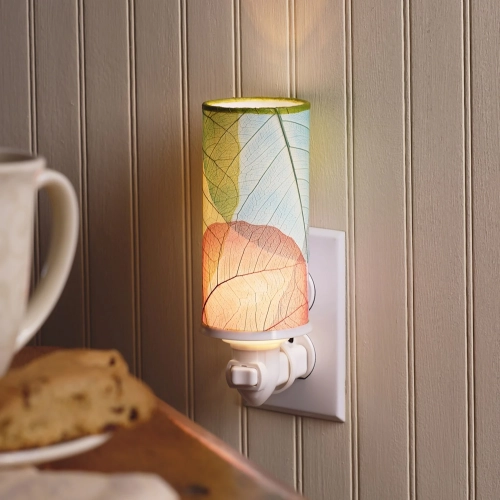 Cylinder Nightlight in Multicolor Banyan Leaves