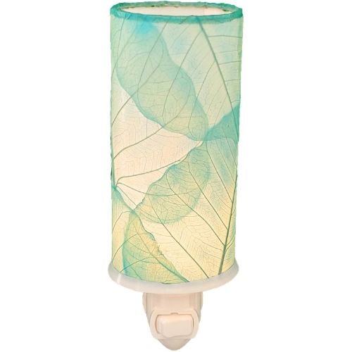 Cylinder Nightlight in Sea Blue Banyan Leaves
