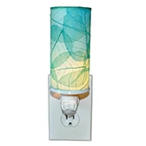Cylinder Nightlight in Sea Blue Banyan Leaves