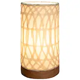 Paper Cylinder Table Lamp w/ Arches Shade on Driftwood Base (Mini)