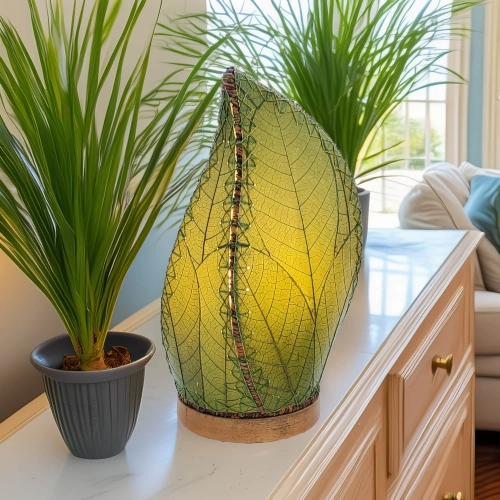 Leaflet Table Lamp in Green Cocoa Leaf