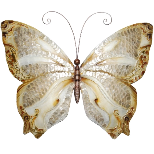 Butterfly Wall Decor in with Pearl Scales & Browns