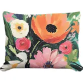 Outdoor Pillow Spring Fling in Orange, Black & Pink Pattern 19 x 24