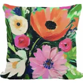 Outdoor Pillow Spring Fling in Orange, Black & Pink Pattern 18 x 18