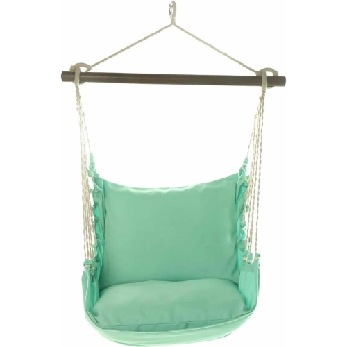 Outdoor Swing 4 Piece Set in Seafoam Green w/ Seafoam Green Pillow in Sundure Fabric