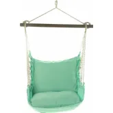 Outdoor Swing 4 Piece Set in Seafoam Green with Seafoam Green Pillow in Sundure Fabric