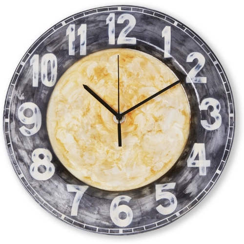 Clock Wall Decor in Capiz Shell w/ Black Rim