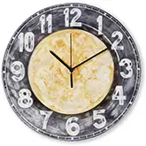 Clock Wall Decor in Capiz Shell w/ Black Rim