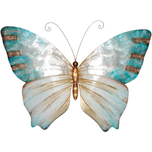 Butterfly Wall Decor in Pearl & Soft Aqua