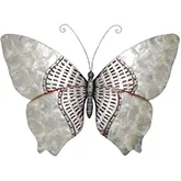 Butterfly Wall Decor in Silver with Rust Dashes