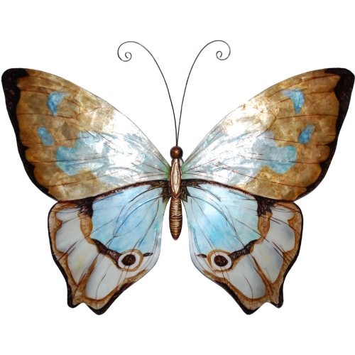 Butterfly Wall Decor in Copper with Aqua