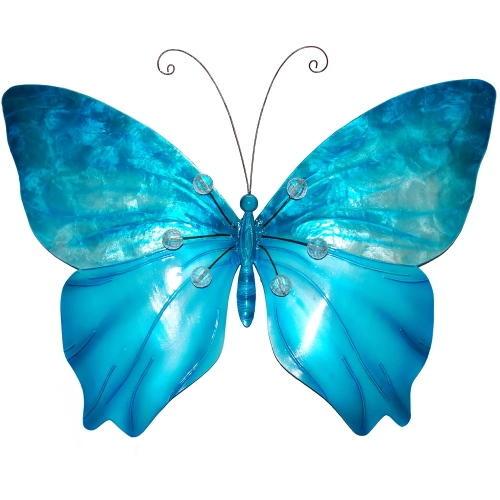 Butterfly Wall Decor in Sea Blue with Beads