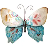 Butterfly Blue & Pearl Metal Wall Decor