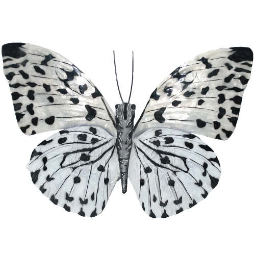 Butterfly Wall Decor in Black & White Capiz Shell