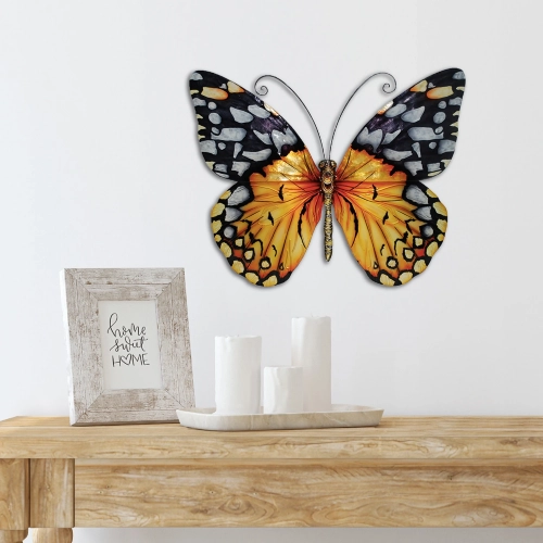 Butterfly Wall Decor in Monarch Orange Tin Metal