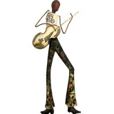 Guitar Player Musician Wall Decor in Multicolor