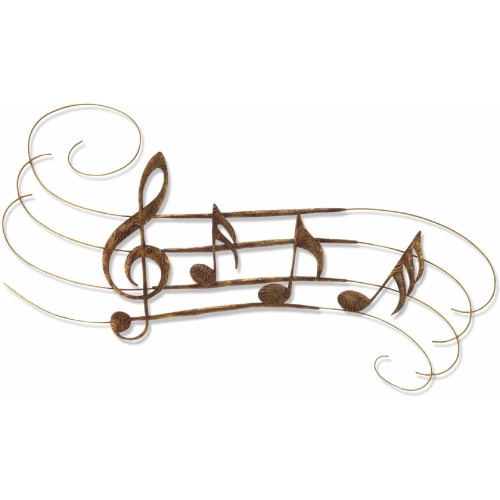 Large Musical Notes Wall Decor in Copper