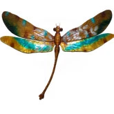 Dragonfly Wall Decor in Golds & Aqua