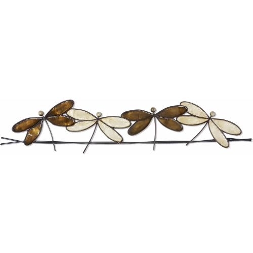 Dragonflies on a Wire Wall Decor in Brown Iron