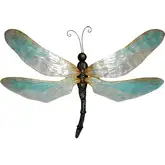 Dragonfly Wall Decor in Pearl Capiz Shell & Multicolor Tin Metal