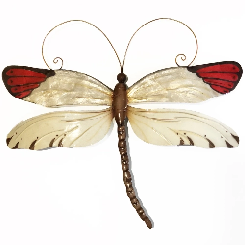 Dragonfly Wall Decor in Red Tipped
